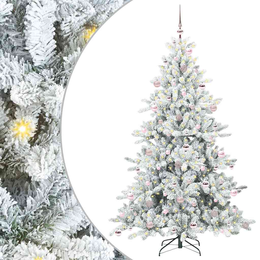 Kunstig sammensatt juletre with LEDs med stativ 210cm PVC
