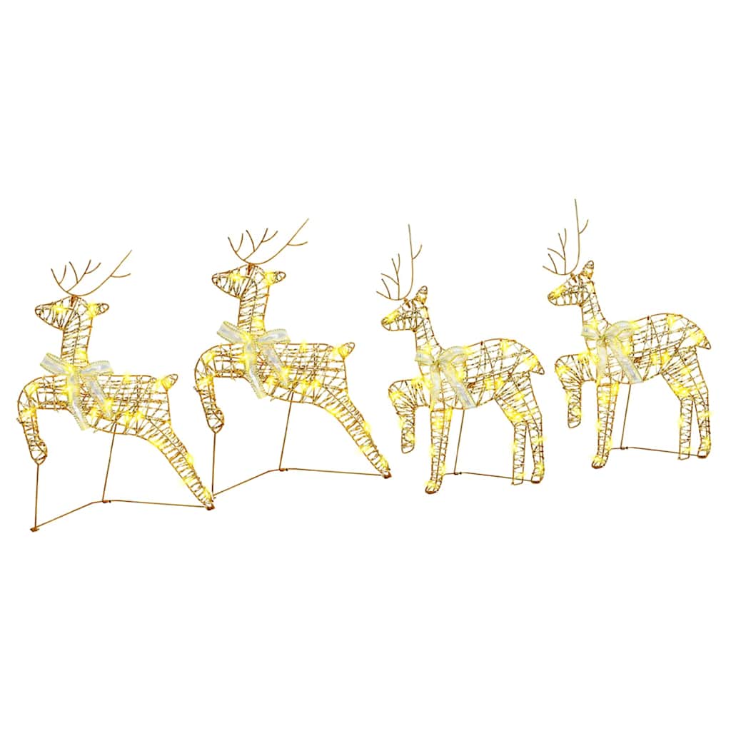 LED Reinsdyr med 80 LED 4 pcs Gull 64 x 42 x 15 cm PET