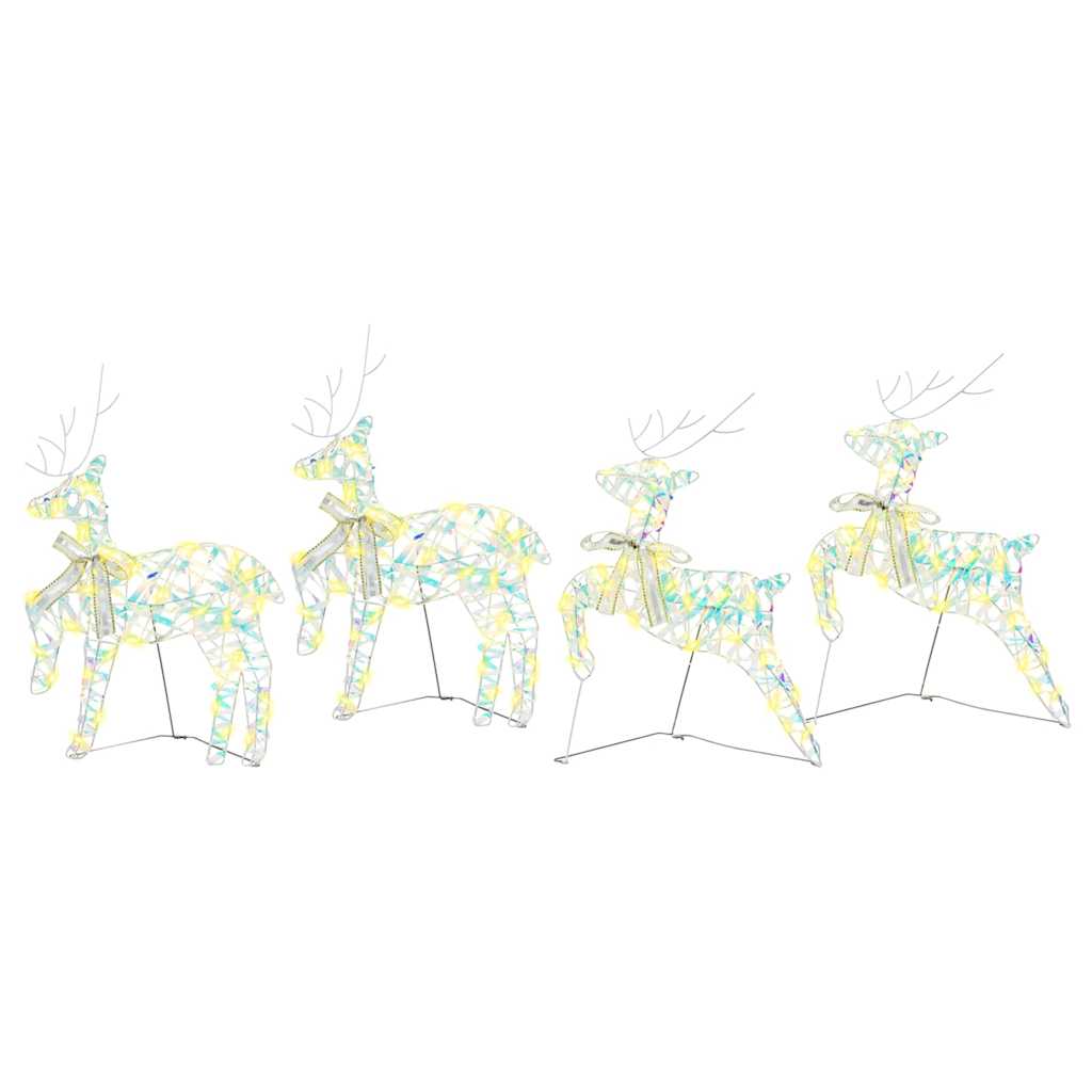 LED Reinsdyr med 80 LED 4 pcs Flerfarget 64 x 42 x 15 cm PET