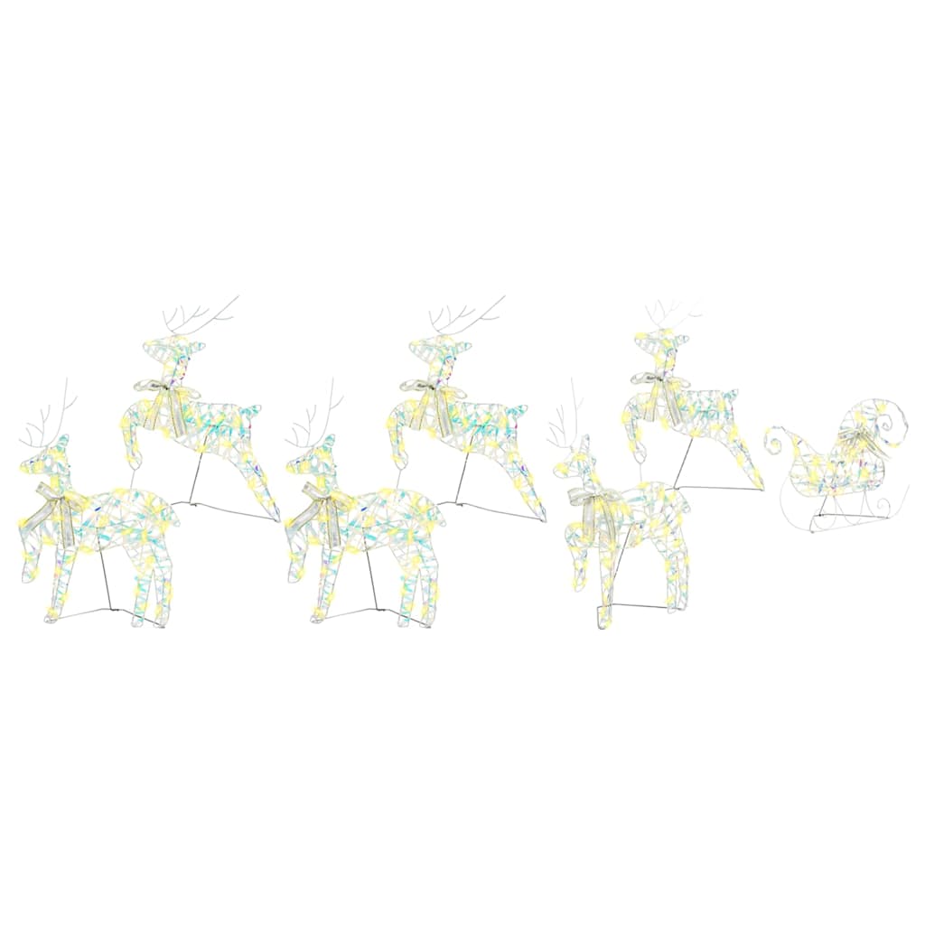 LED Reinsdyr med 40 LED 7 pcs Flerfarget PET
