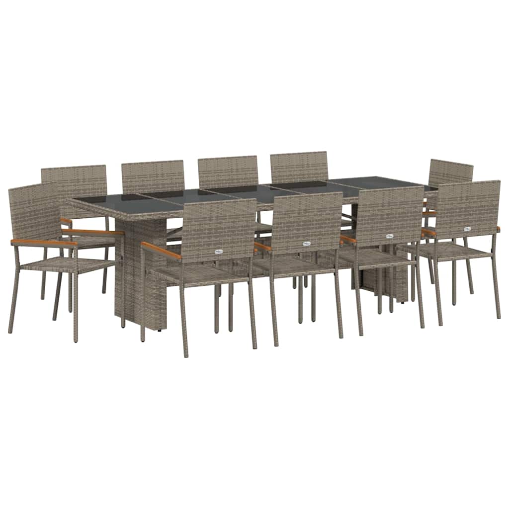 Hage Spisegruppe 11 pcs Grå Stor Poly Rotting