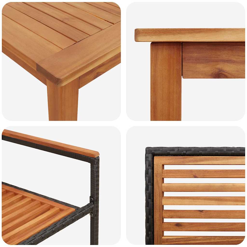 Hage Spisegruppe 7 pcs Svart Poly rattan