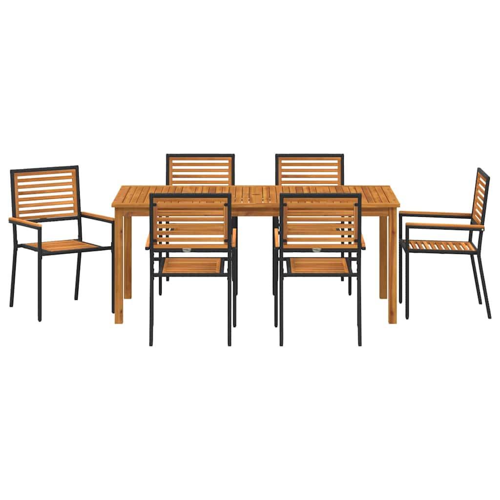 Hage Spisegruppe 7 pcs Svart Poly rattan