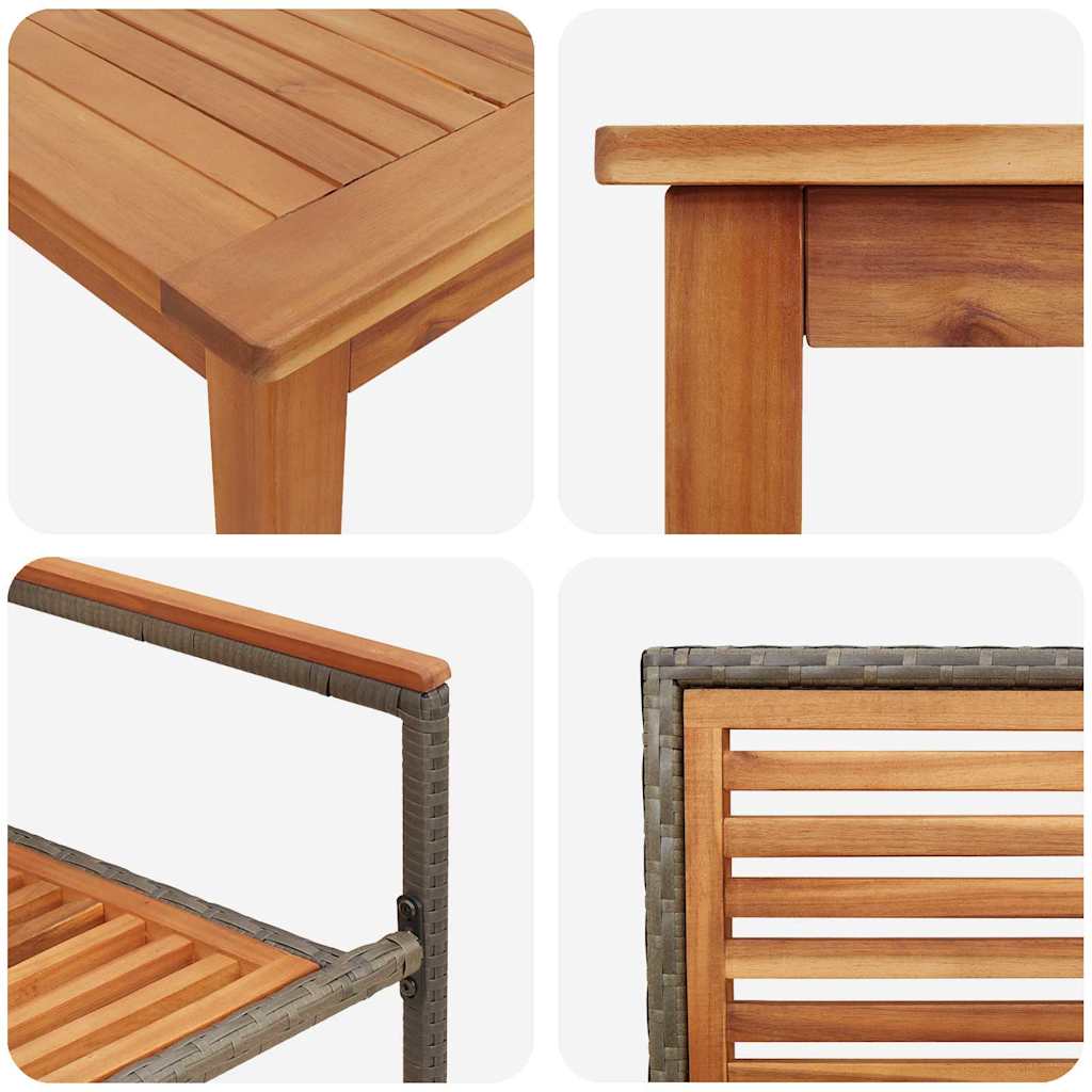 Hage Spisegruppe 7 pcs Grå Poly rattan