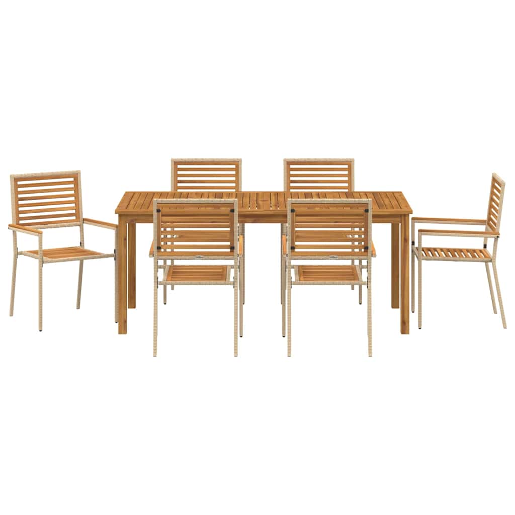Hage Spisegruppe 7 pcs Beige Poly rattan