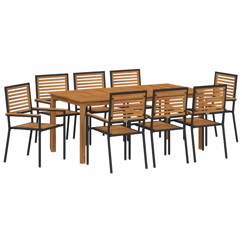 Hage Spisegruppe 9 pcs Svart Poly rattan