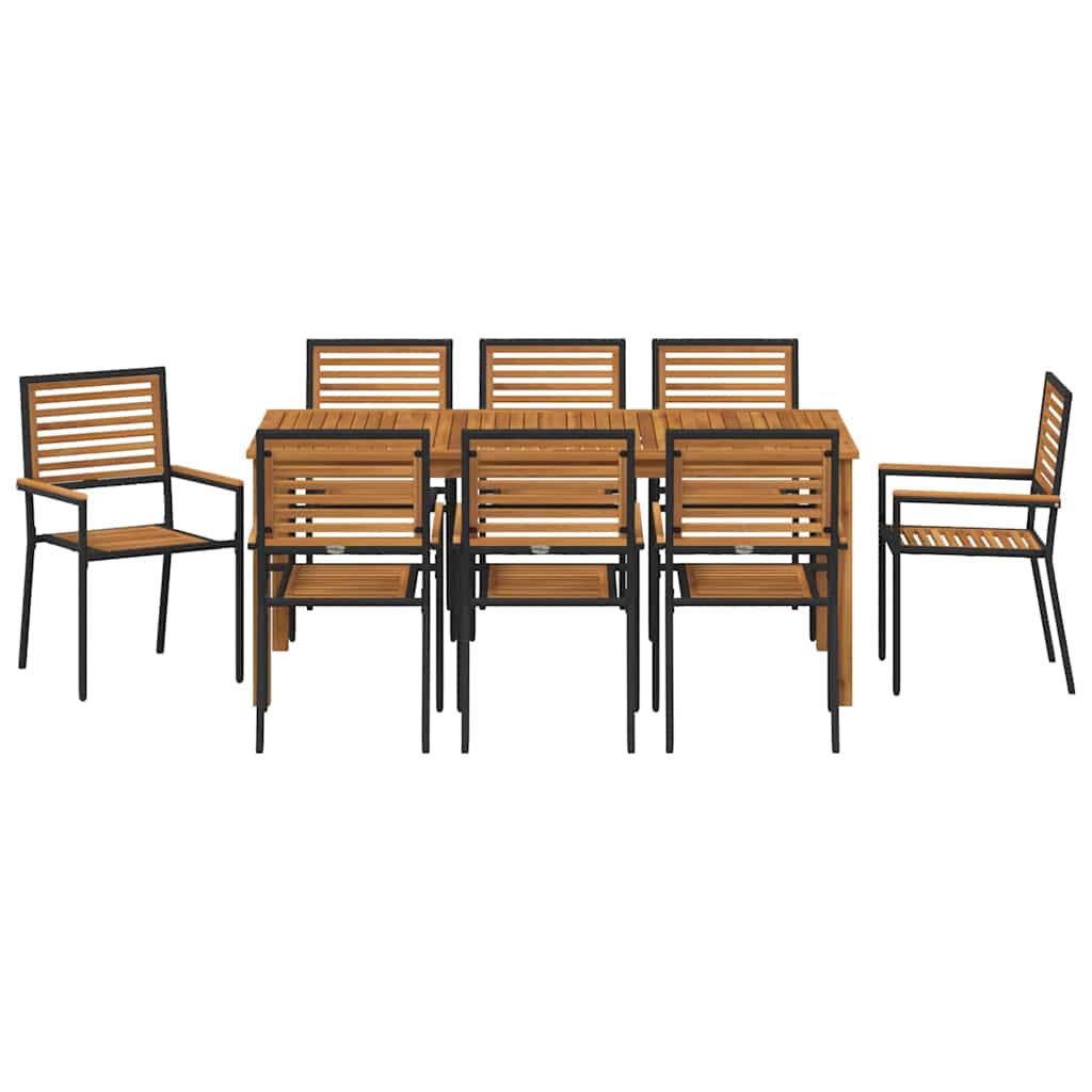 Hage Spisegruppe 9 pcs Svart Poly rattan