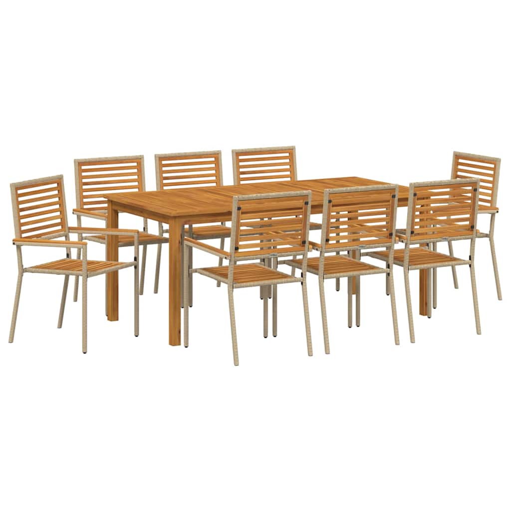 Hage Spisegruppe 9 pcs Beige Poly rattan