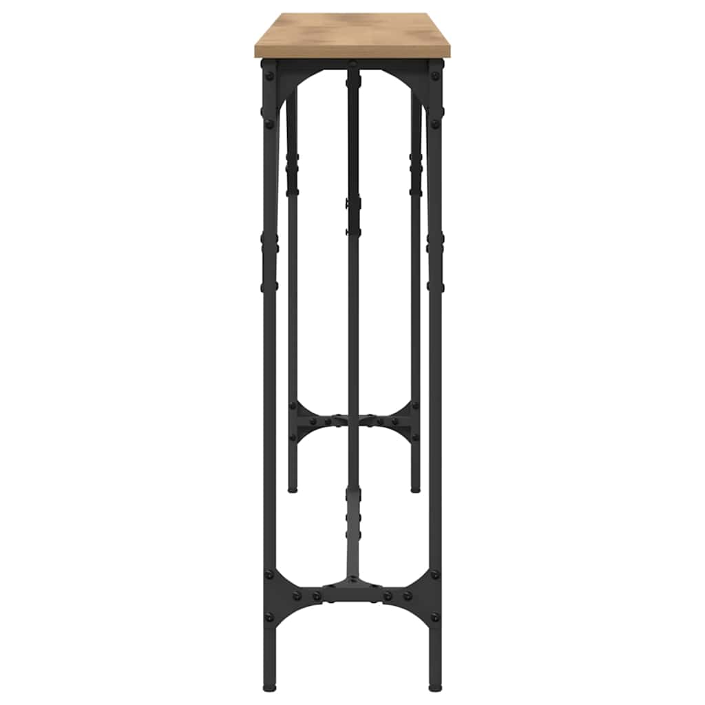 Konsollbord artisan eik 140 x 23 x 75 cm Ingeniørtre og metall