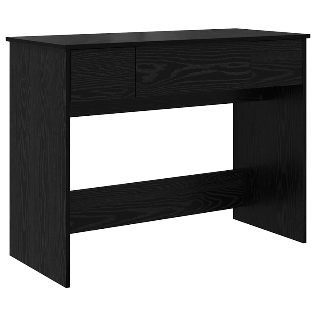 Sminkebord med speil Svart Eik 100x45x76 cm