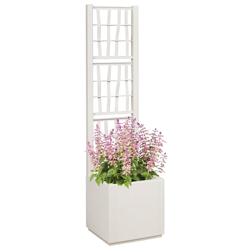 Hageblomsterpotte Hvit 36 x 36 x 140 cm Polypropen