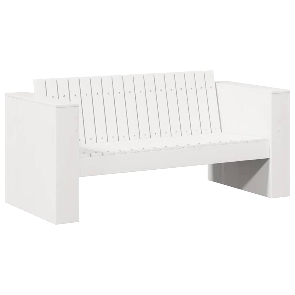 Hagemøbelsofa Hvit 134 x 60 x 62 cm Massiv furu