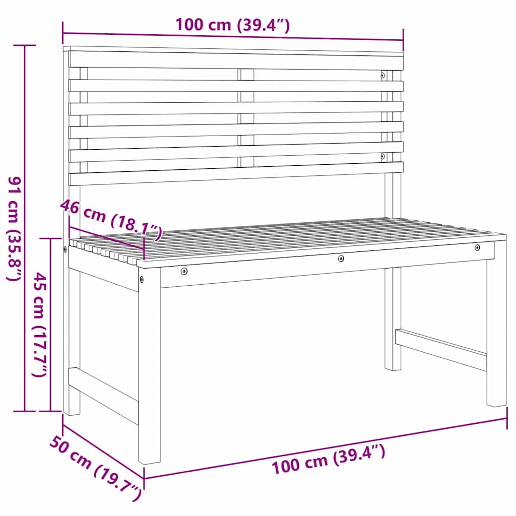 Hagebenk Set 3 pcs Brun heltre akasie