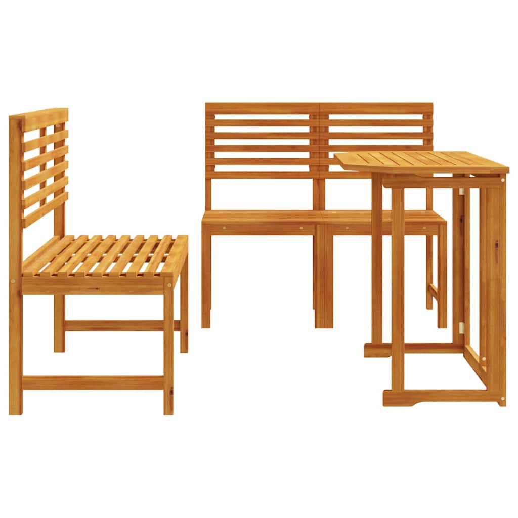 Hage Bistro Sett 3 pcs Brun heltre akasie