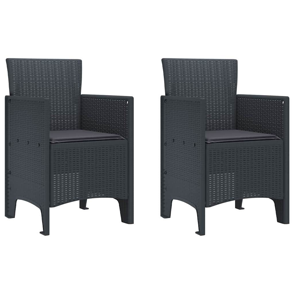 Hage Stol 2 pcs Antrasitt 53 x 49 x 85 cm PP