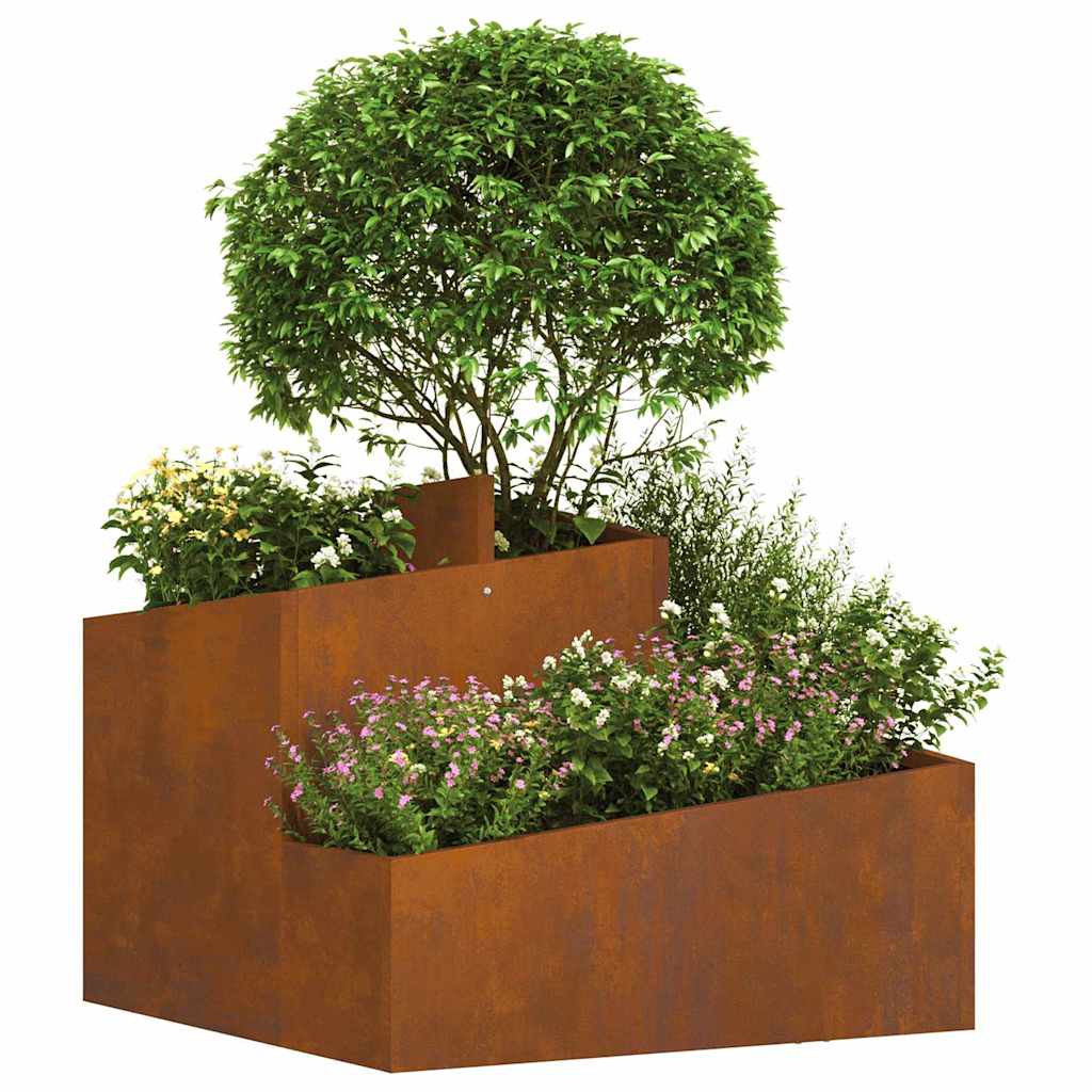 Hageblomsterpotte Brun 60 x 60 x 50 cm Cortenstål