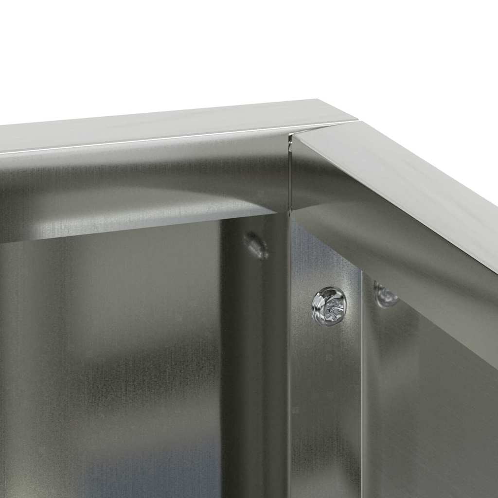 Hageblomsterpotte sølv 100 x 100 x 50 cm Galvanisert stål