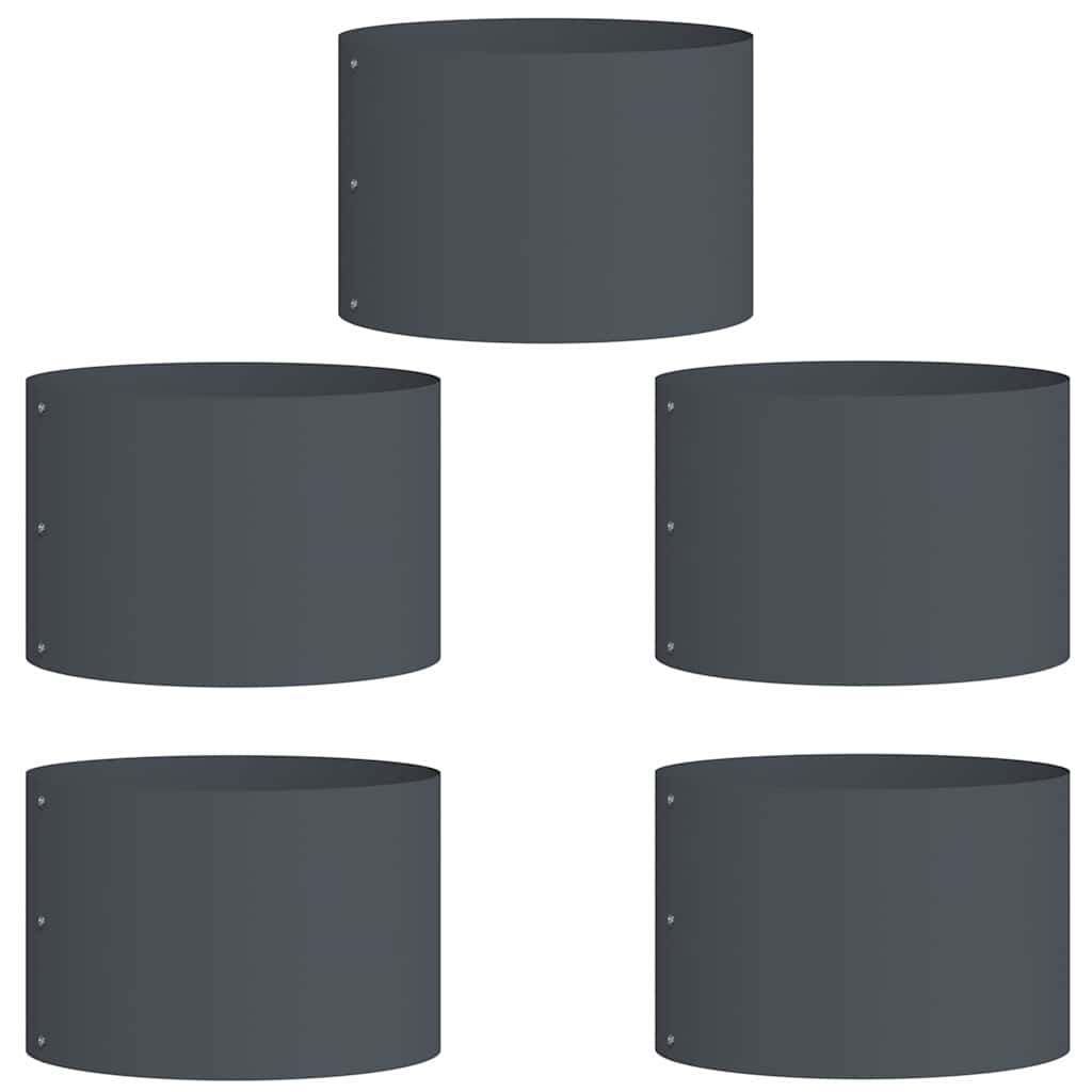 Hageblomsterpotte 5 pcs Antrasitt 30 x 30 x 20 cm Kaldvalsestål
