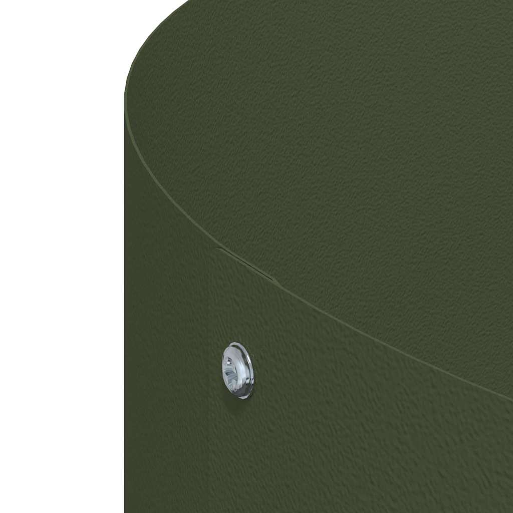 Hageblomsterpotte Olivengrønn 30 x 30 x 20 cm Kaldvalsestål