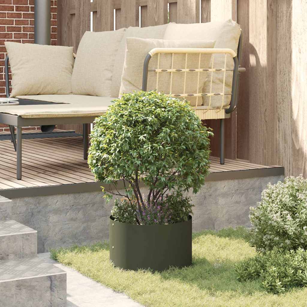 Hageblomsterpotte Olivengrønn 30 x 30 x 20 cm Stål