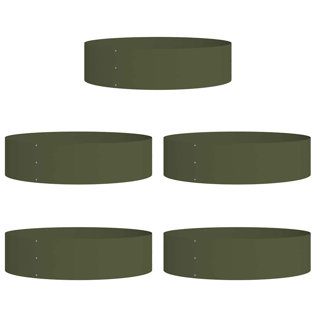 Hageblomsterpotte 5 pcs Olivengrønn 80 x 80 x 12 cm