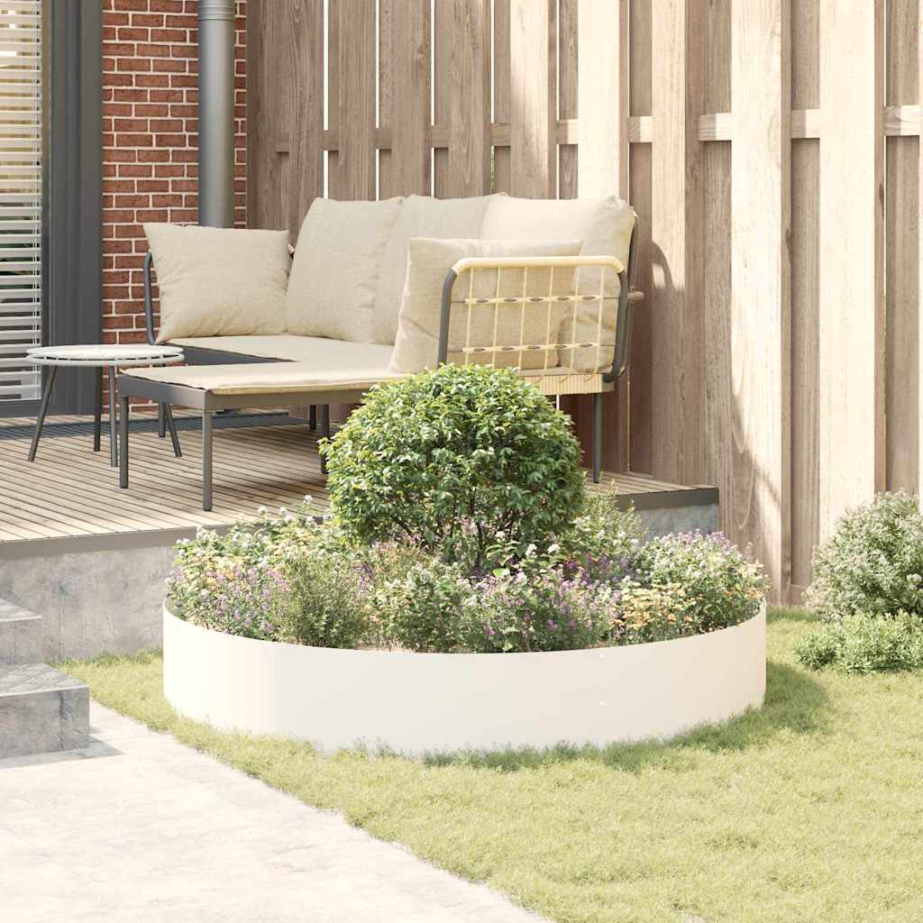 Hageblomsterpotte 5 pcs Hvit 120 x 120 x 20 cm Kaldvalsestål