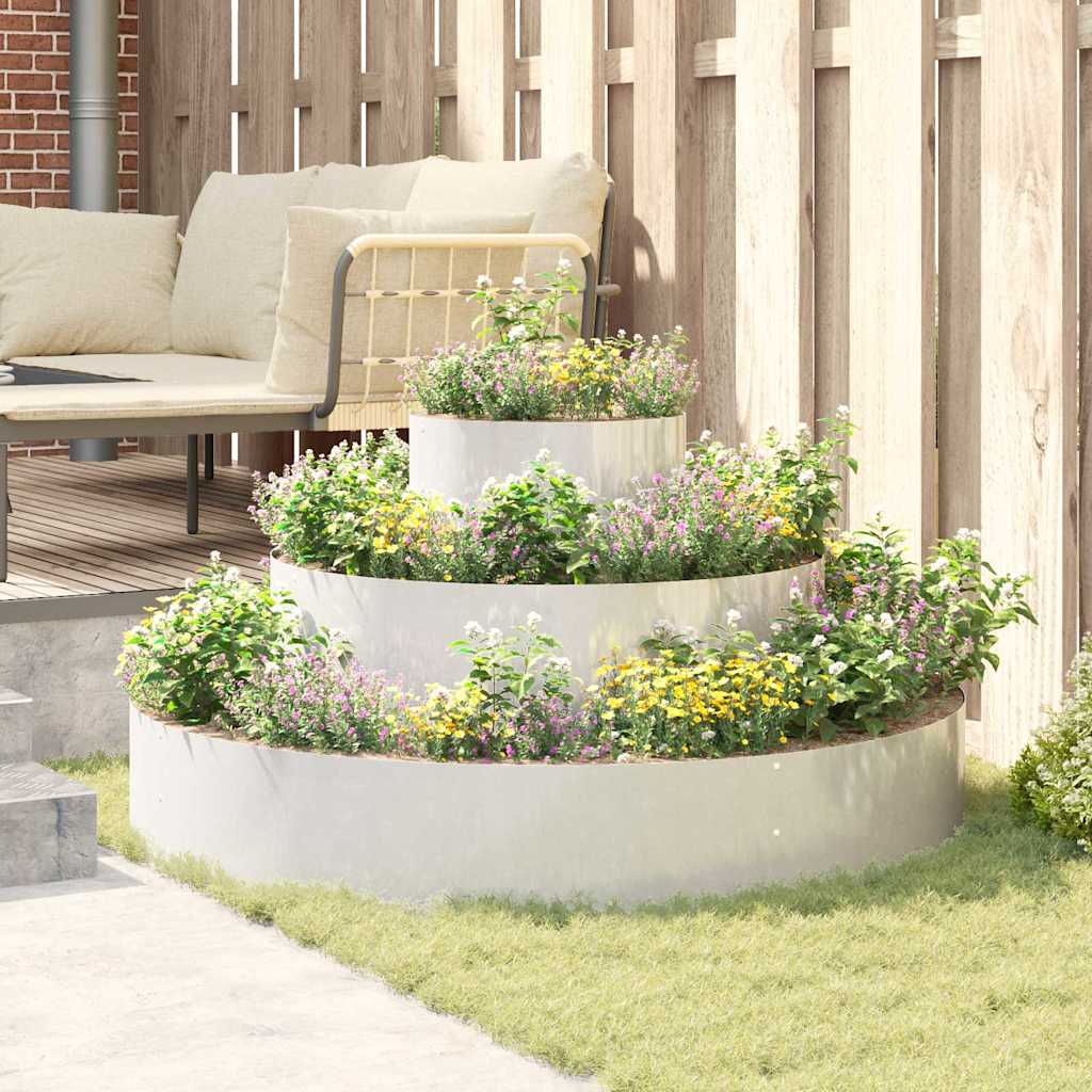 Hageblomsterpotte sølv 120 x 120 x 20 cm Rustfritt stål