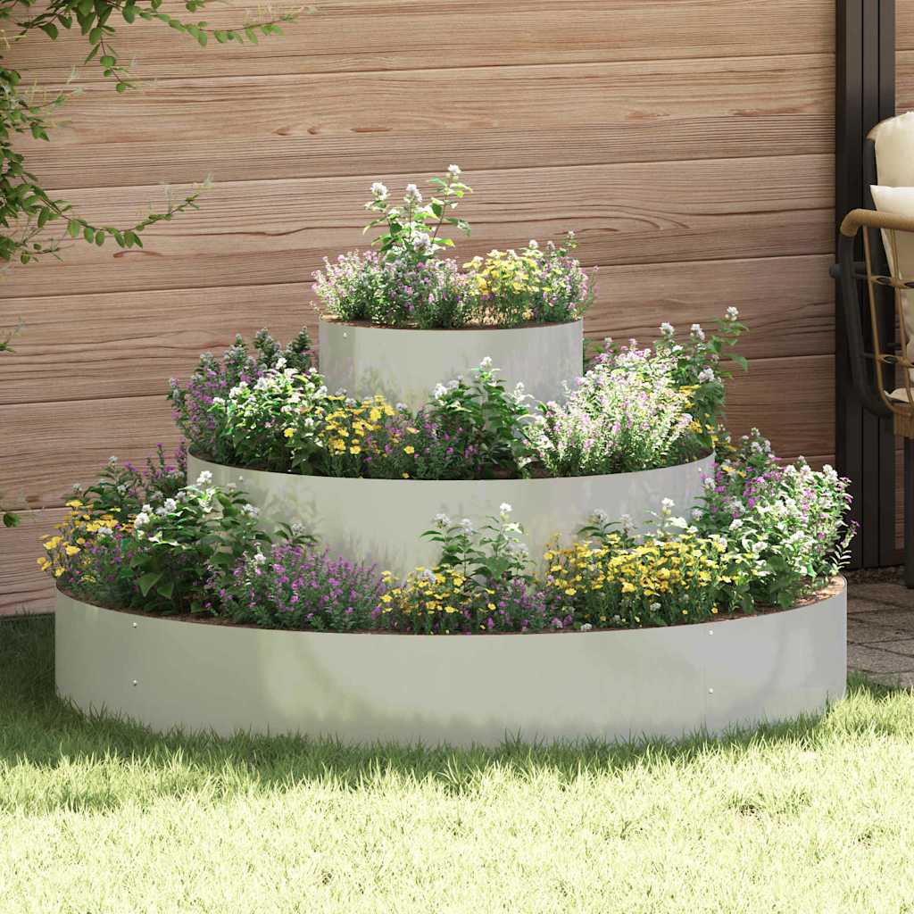 Hageblomsterkrukke Sett i Galvanisert Stål