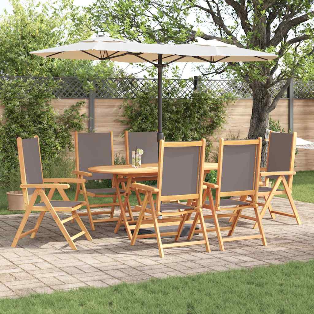 Hage Spisegruppe 7 pcs Antrasitt heltre akasie