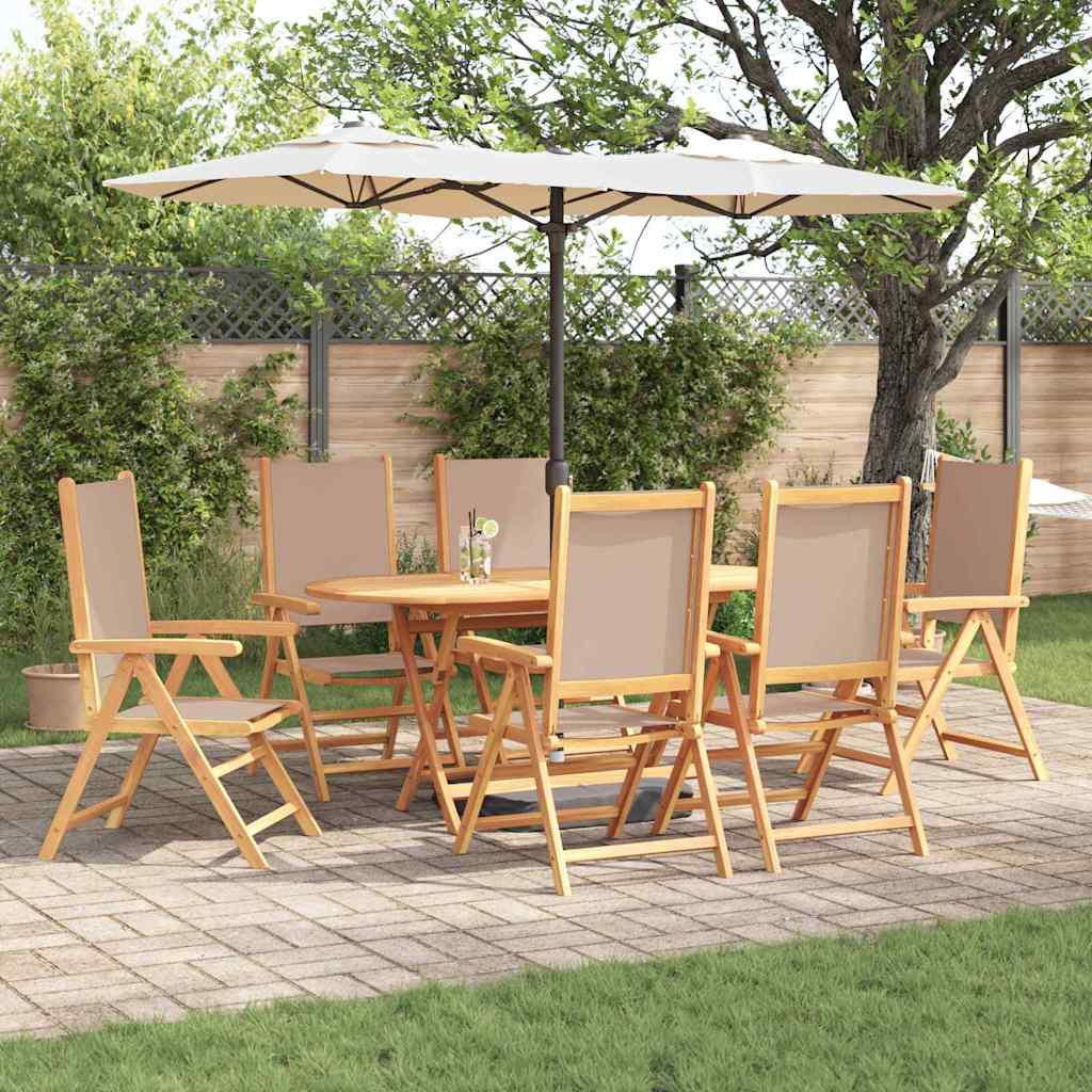 Hage Spisegruppe 7 pcs Gråbrun heltre akasie