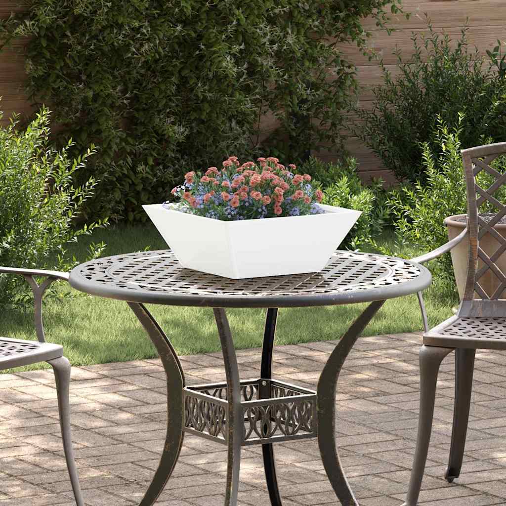 Hageblomsterpotte Hvit 40 x 40 x 15 cm Kaldvalsestål