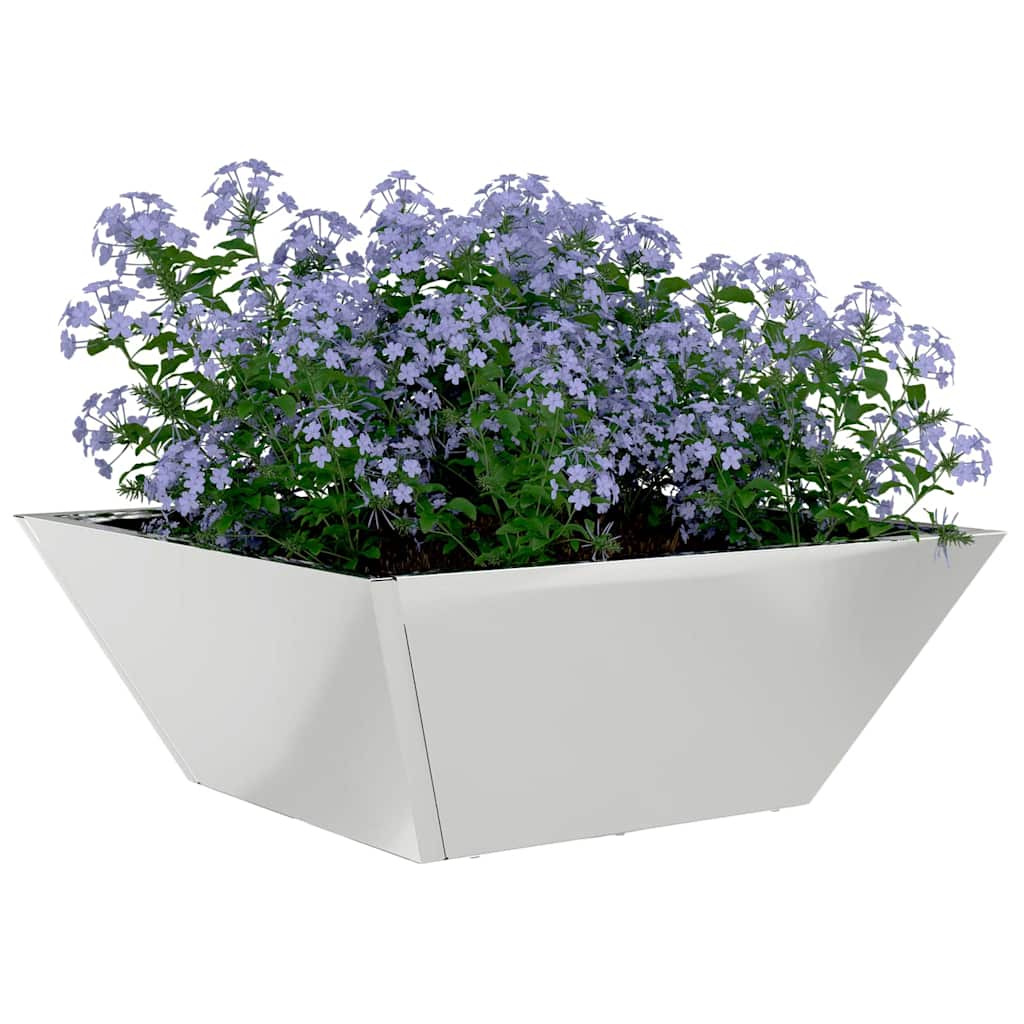 Hageblomsterpotte 5 pcs sølv 40 x 40 x 15 cm Galvanisert Stål