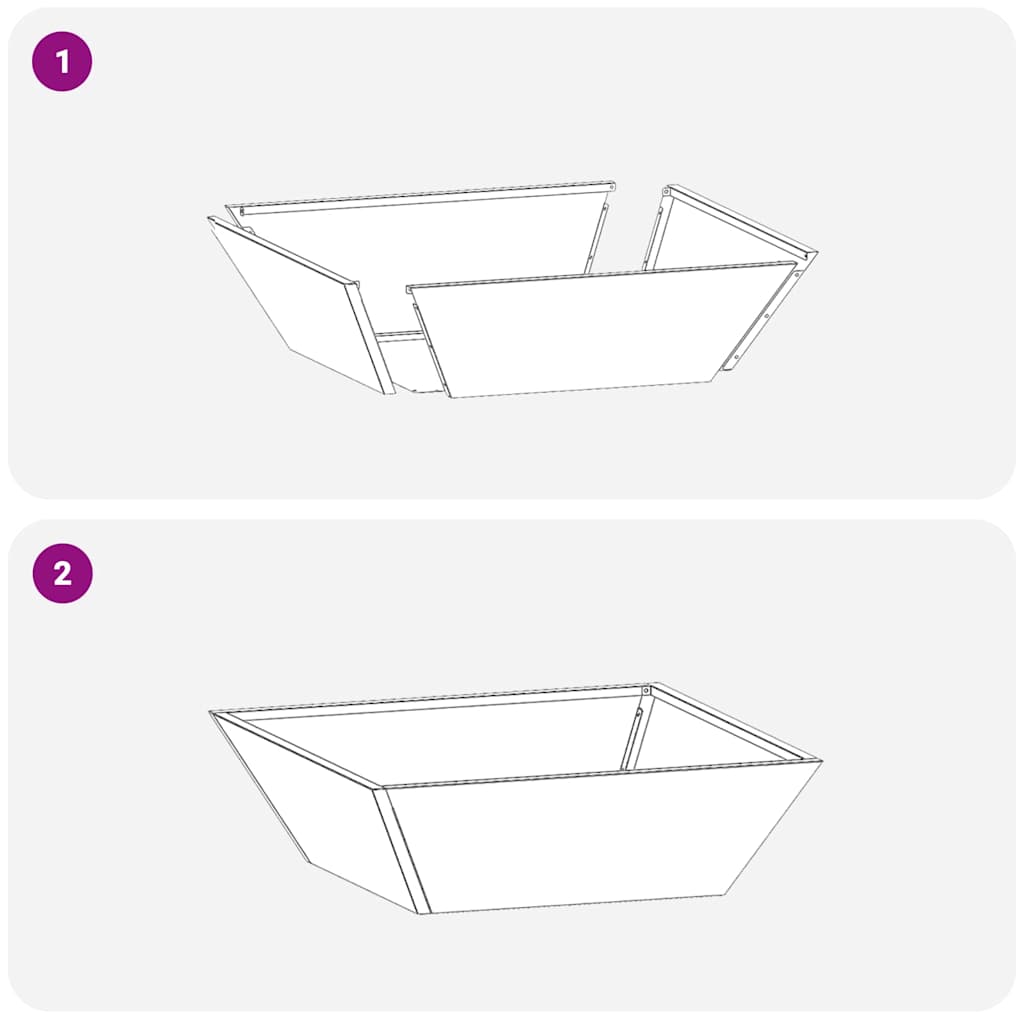 Hageblomsterpotte 5 pcs Hvit 50 x 50 x 15 cm Kaldvalsestål