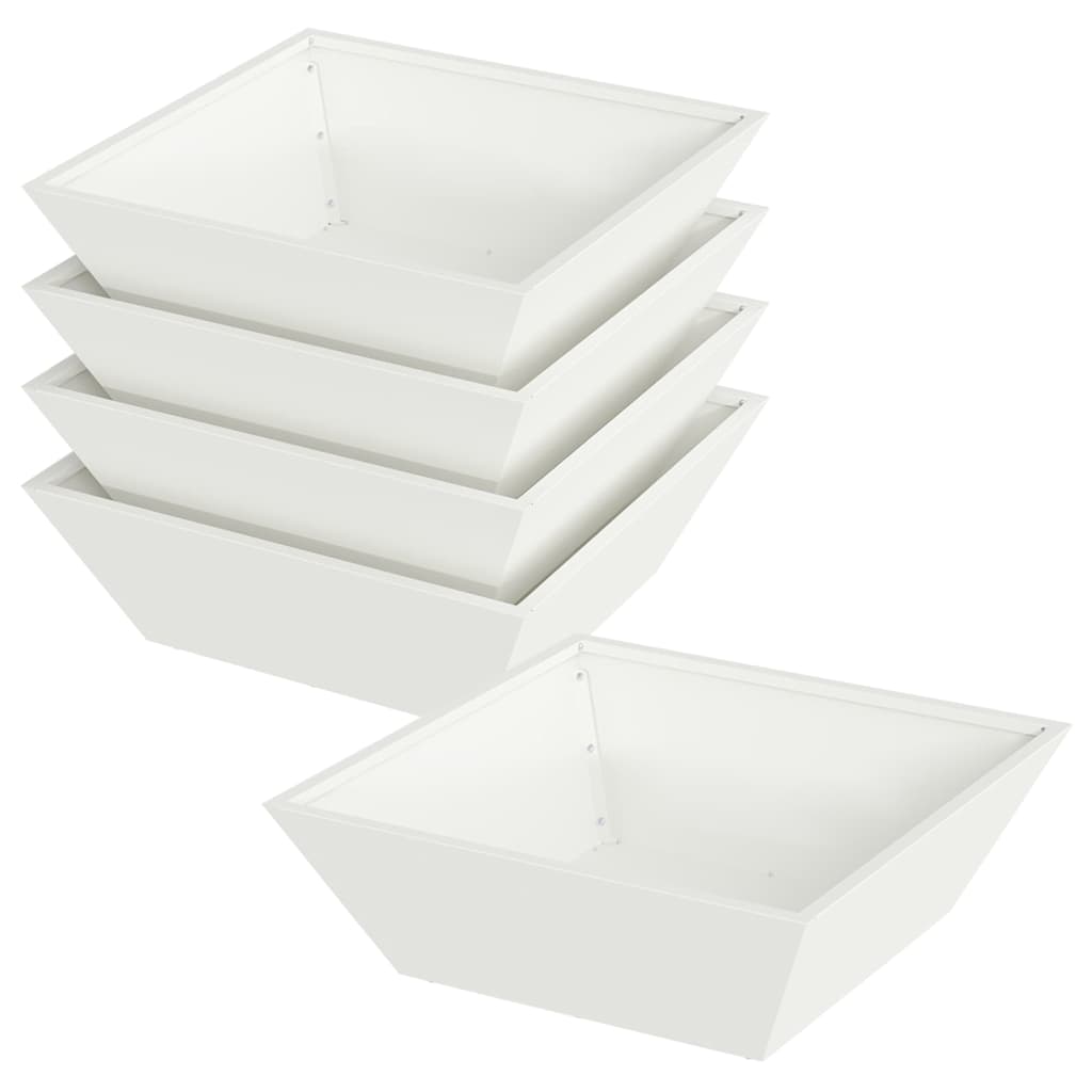 Hagebolle Plante 5 pcs Hvit 50 x 50 x 15 cm Stål
