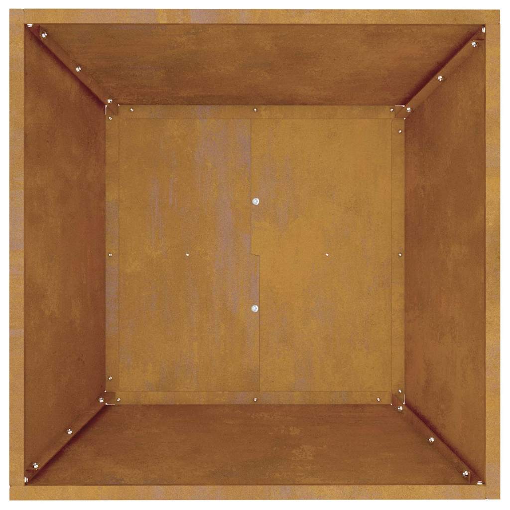 Hageblomsterpotte Rusten 50 x 50 x 15 cm Cortenstål