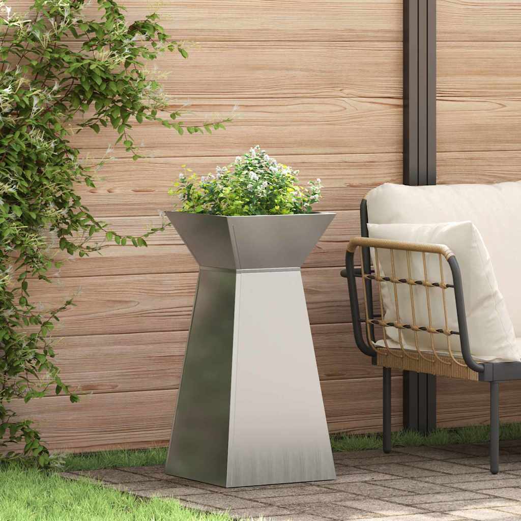 Hagepilar Planteholder med Bolle 35x35x73 cm i Galvanisert Stål