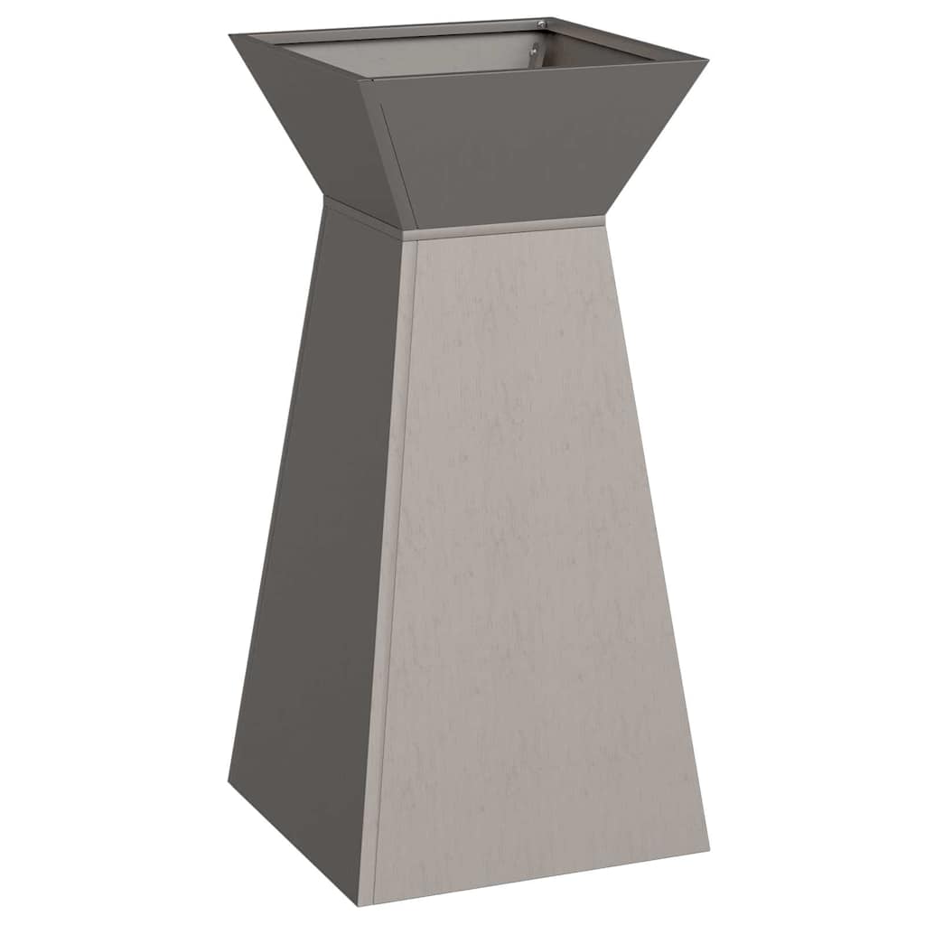 Hagepelare Plantekasse med Skål 35x35x73 cm. Værbestandig stål.