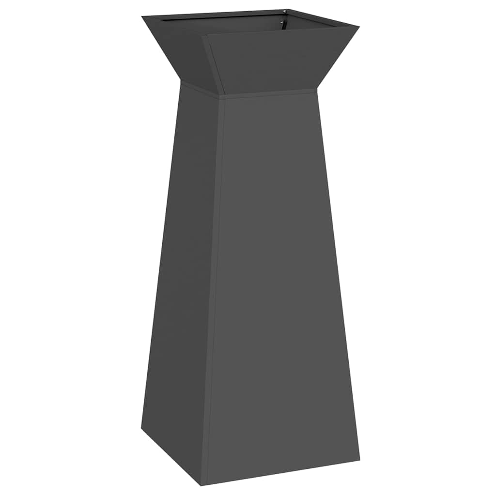 Hagepilar Plantekasse med Skål - Svart 40x40x100 cm i Stål
