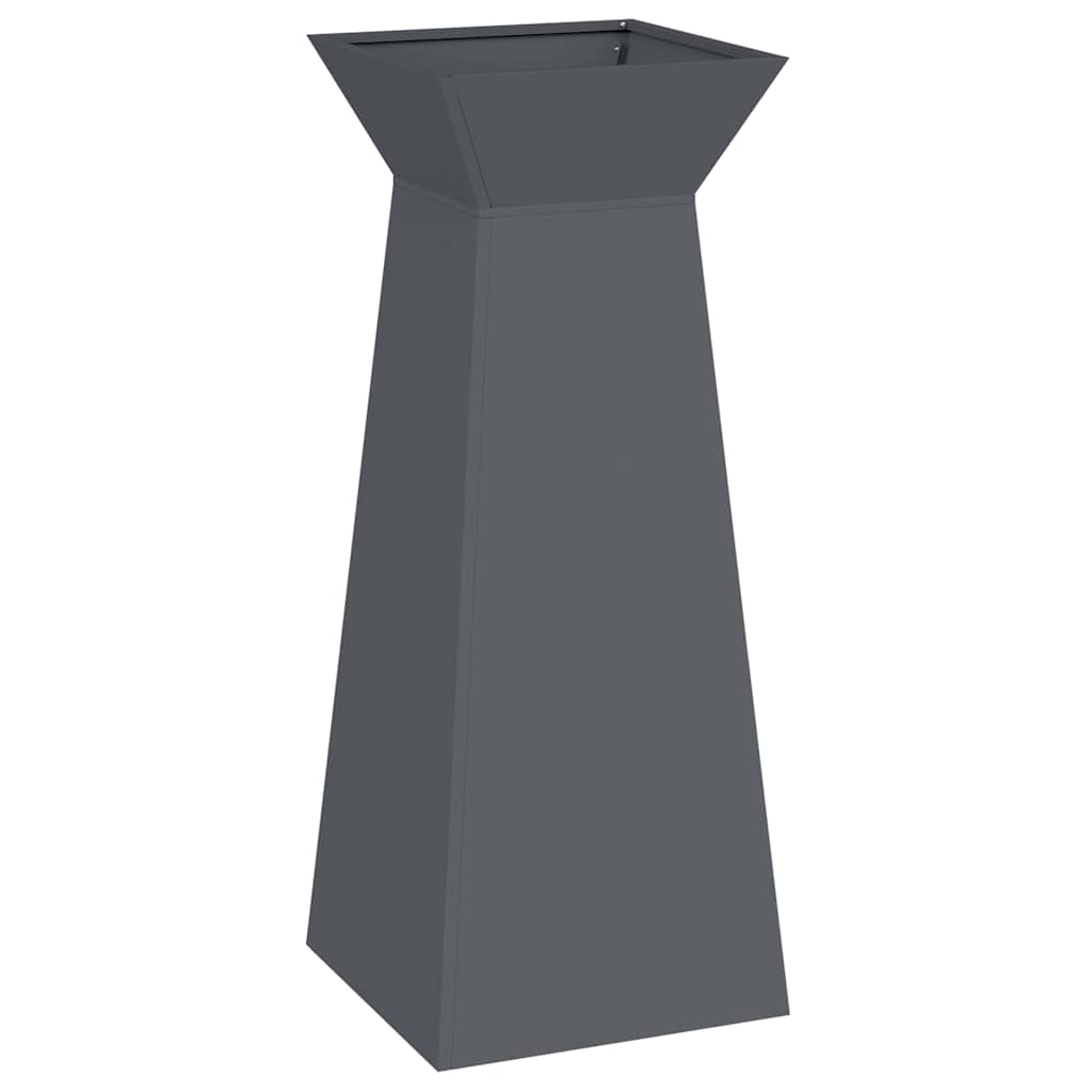 Hagepelar med Skål Antrasitt 40x40x100 cm i Stål.