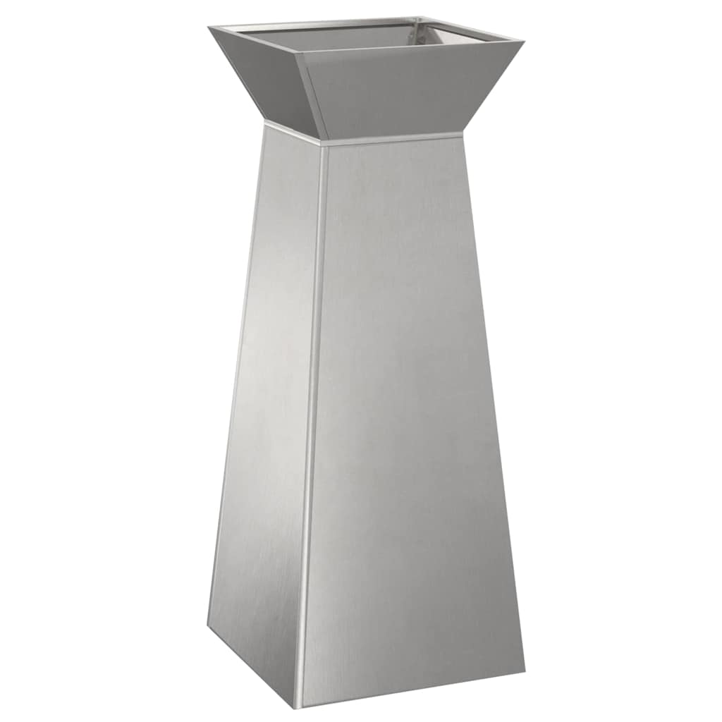 Hagepilar Planter med Bolle 40x40x100 cm i Rustfritt Stål