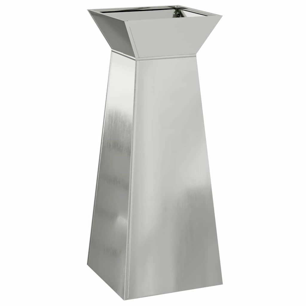 Hagepilar planter med bolle 40x40x100 cm i galvanisert stål