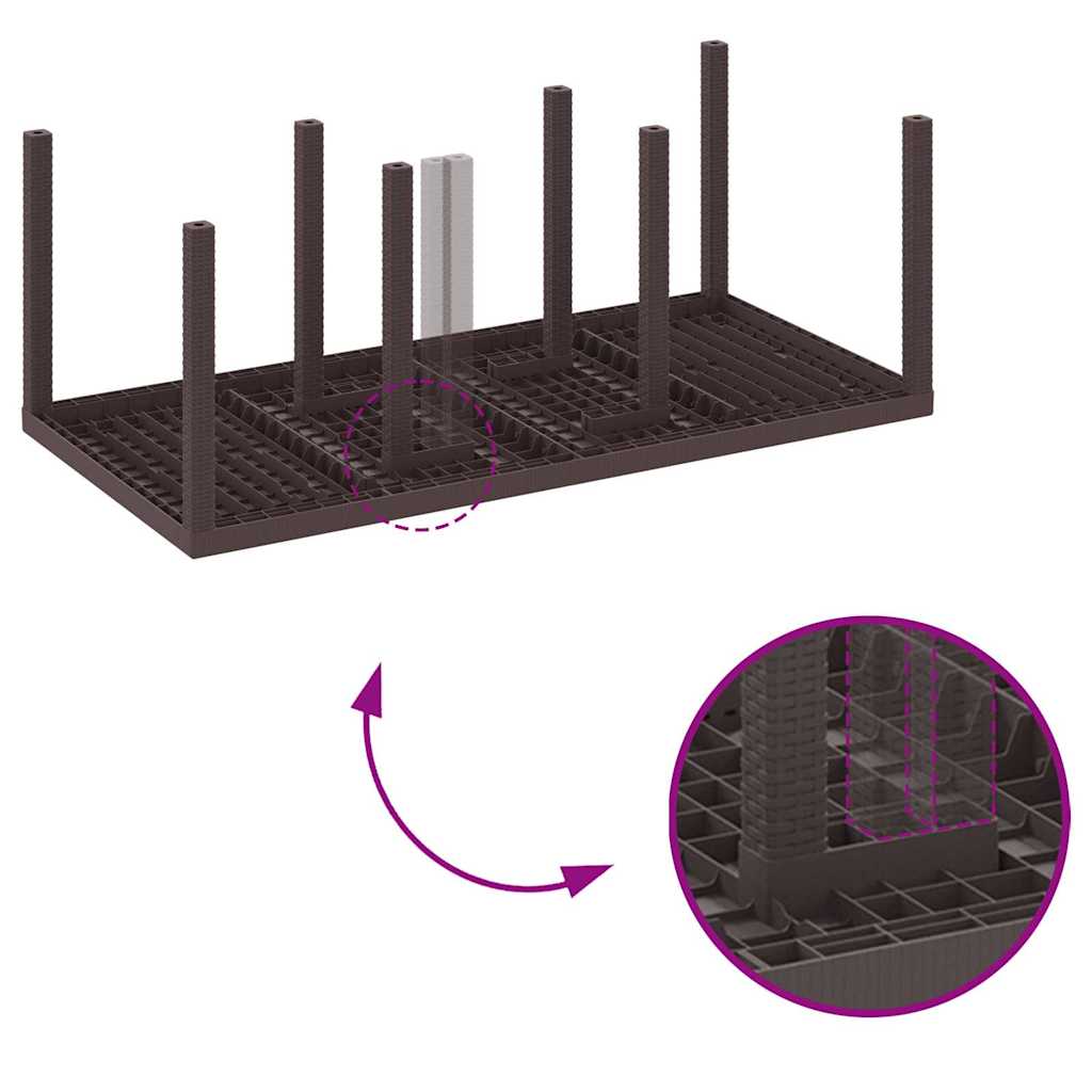 Hagebord Brun 200 x 100 x 73 cm polyrotting