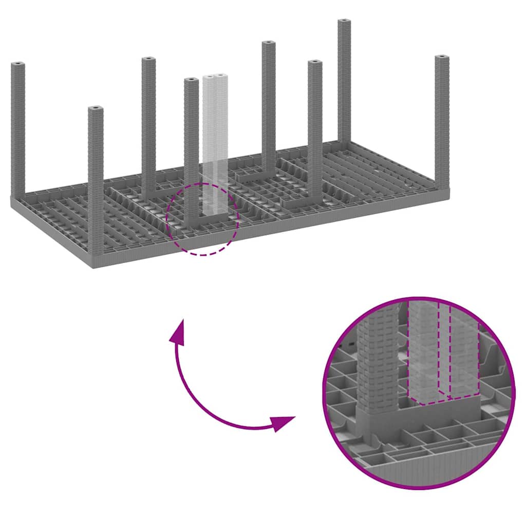 Hagebord Lysegrå 200 x 100 x 73 cm polyrotting