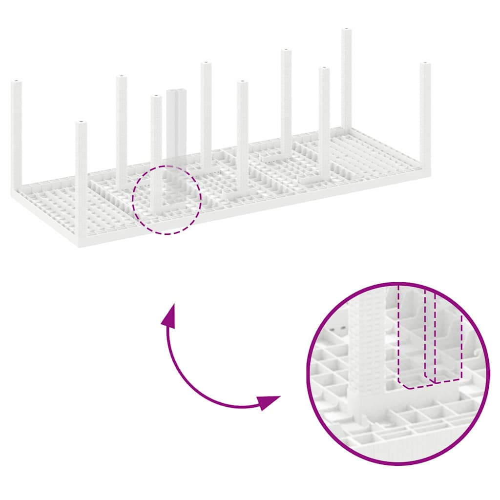 Hagebord Hvit 250 x 100 x 73 cm polyrotting