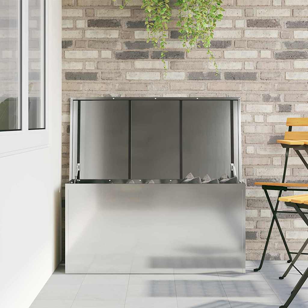 Utendørs Lagringsboks med lagring sølv 100 x 50,5 x 50 cm Stål