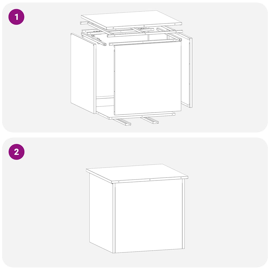 Utendørs Lagringsboks med lagring Rusten 55 x 50,5 x 50 cm Stål