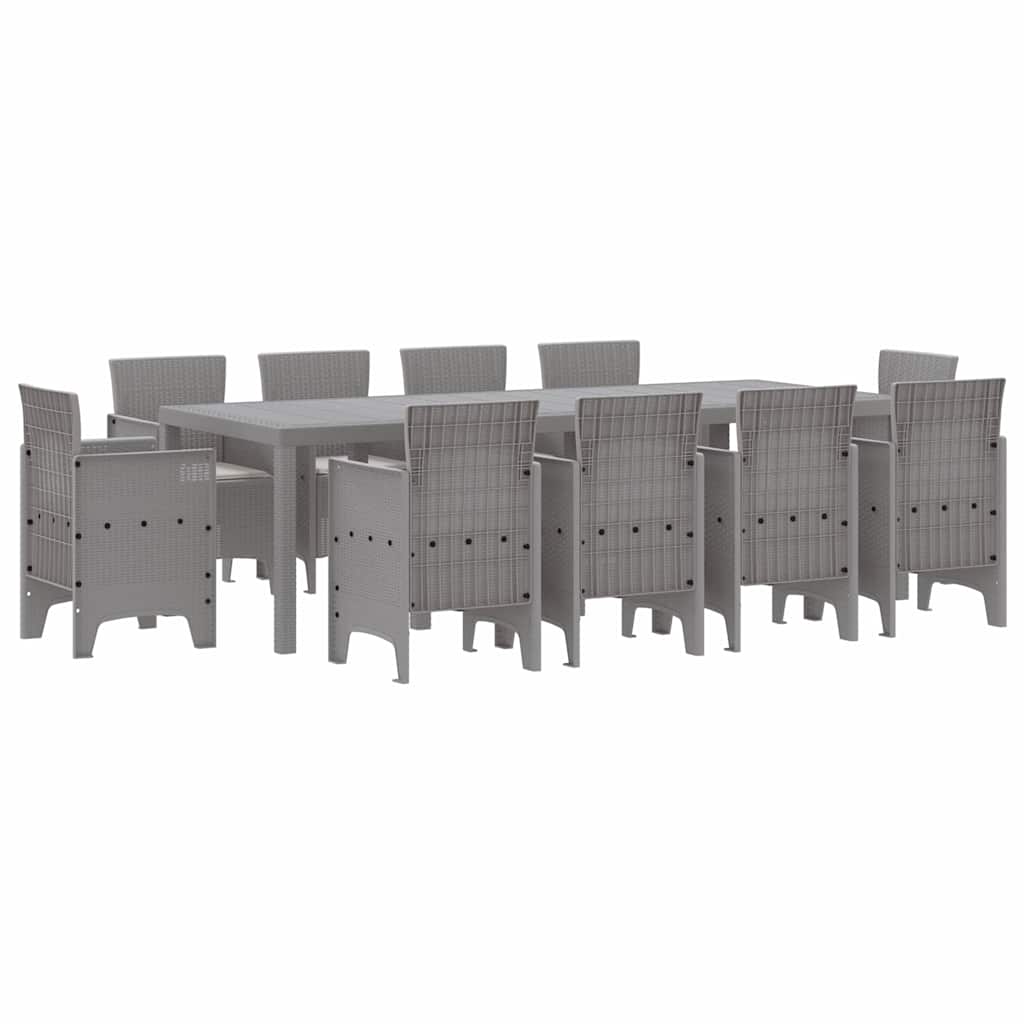 Hage Spisegruppe 11 pcs Lysegrå Polt rattan