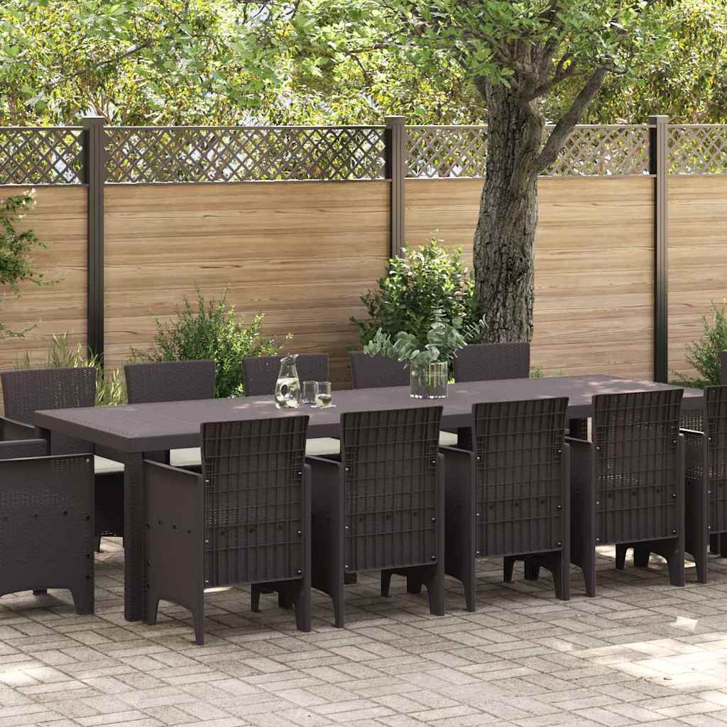 Hage Spisegruppe med pute 13 pcs Brun Rotting