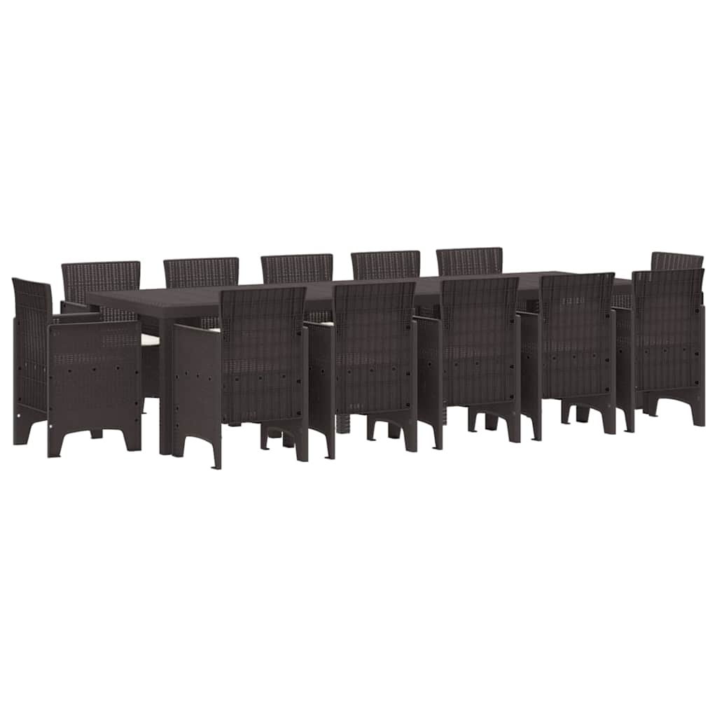 Hage Spisegruppe med pute 13 pcs Brun Rotting