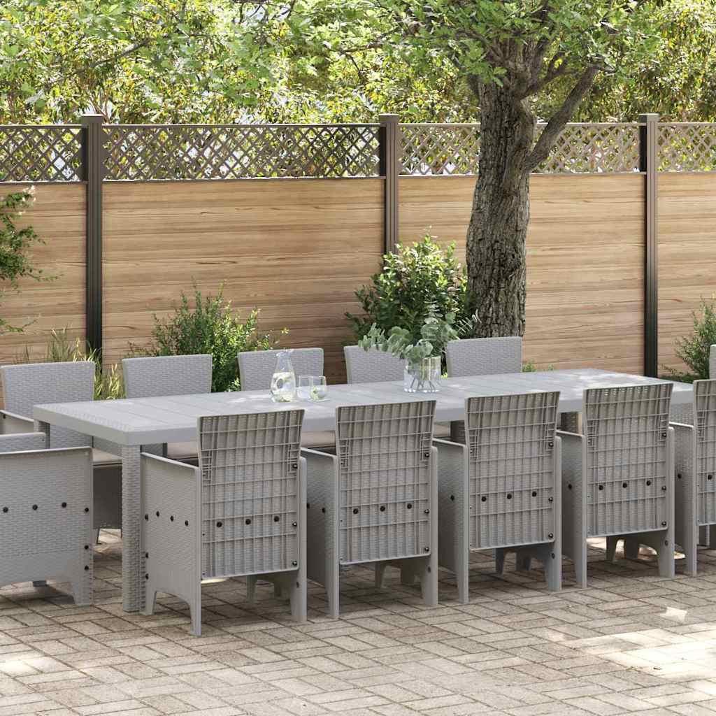 Hage Spisegruppe med pute 13 pcs Lysegrå Poly rattan